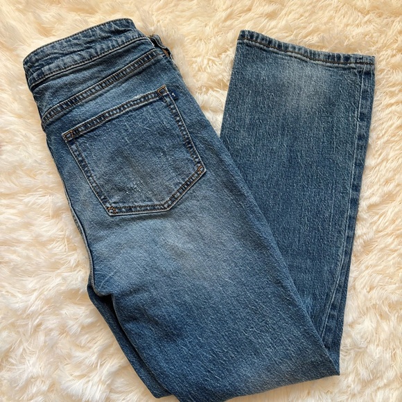 Pilcro Denim - Pilcro Anthropologie Distressed Straight Leg Jeans Size 28 Cropped 26” Inseam